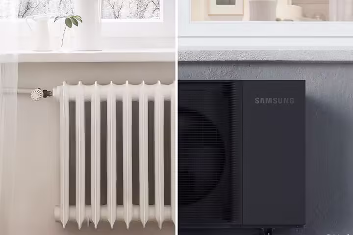 Green air source heat pump installation St Albans heating system outdoor unit